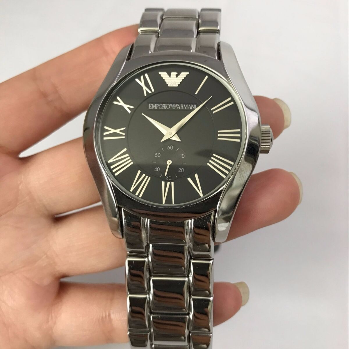  Shop Authentic Emporio Armani Valente Black Dial Silver Steel Strap Watch For Men - AR0680 - Luxxuri
