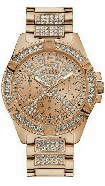  Shop Authentic Guess Frontier Chronograph Crystals Rose Gold Dial Rose Gold Steel Strap Watch for Men - W0799G3 - Luxxuri