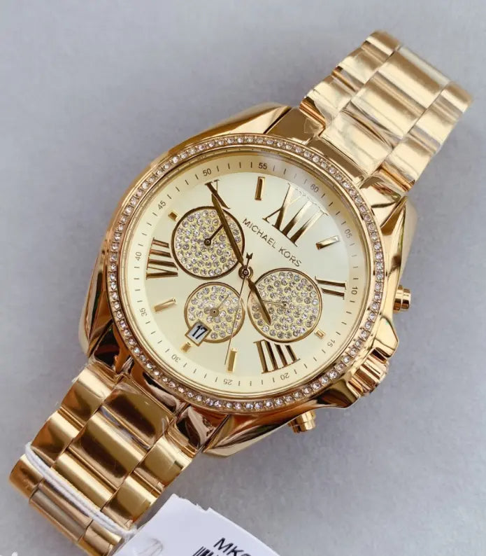  Shop Authentic Michael Kors Bradshaw Quartz Gold Dial Gold Steel Strap Watch For Women - MK6538 - Luxxuri