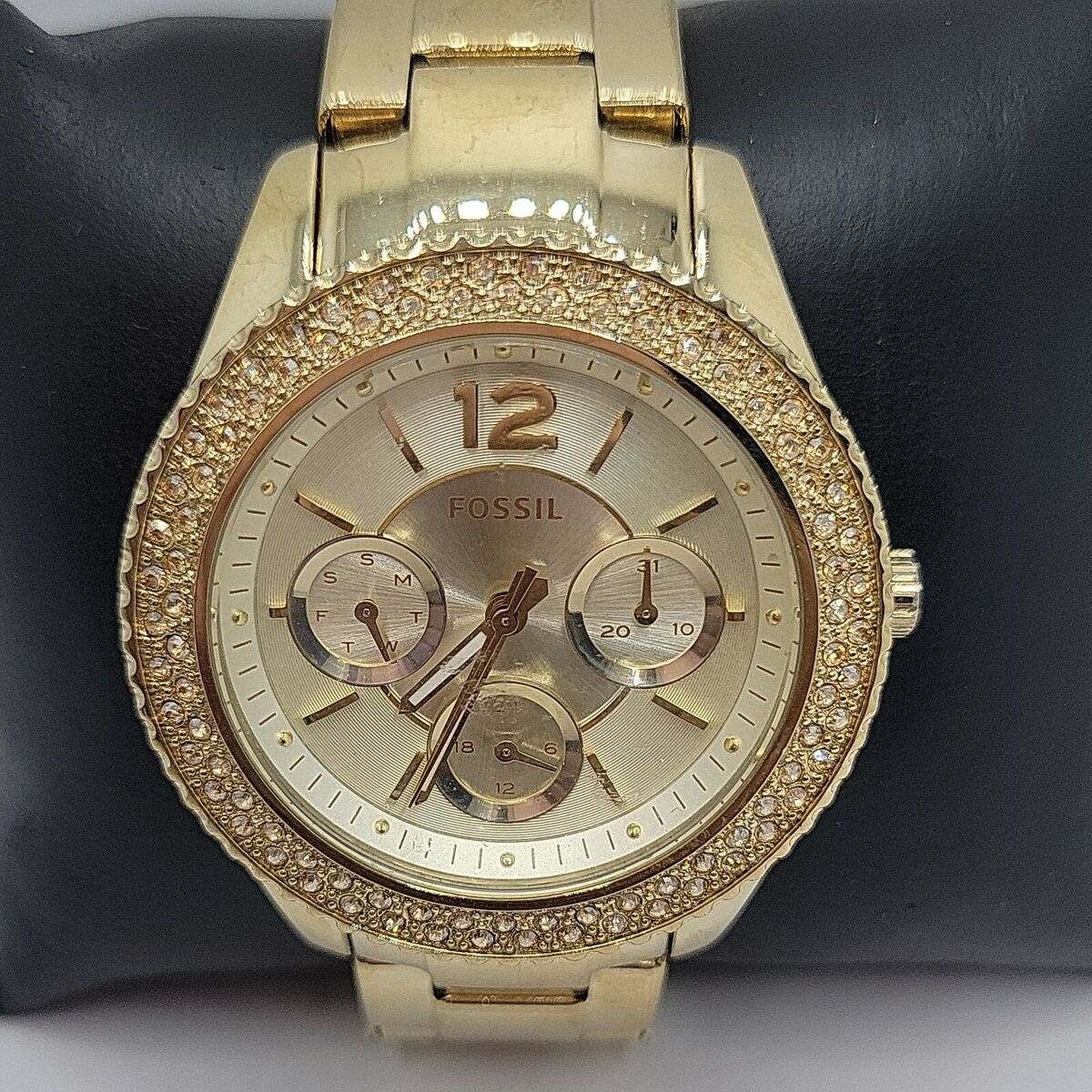  Shop Authentic Fossil Stella Multifunction Gold Dial Gold Steel Strap Watch for Women - ES3589 - Luxxuri