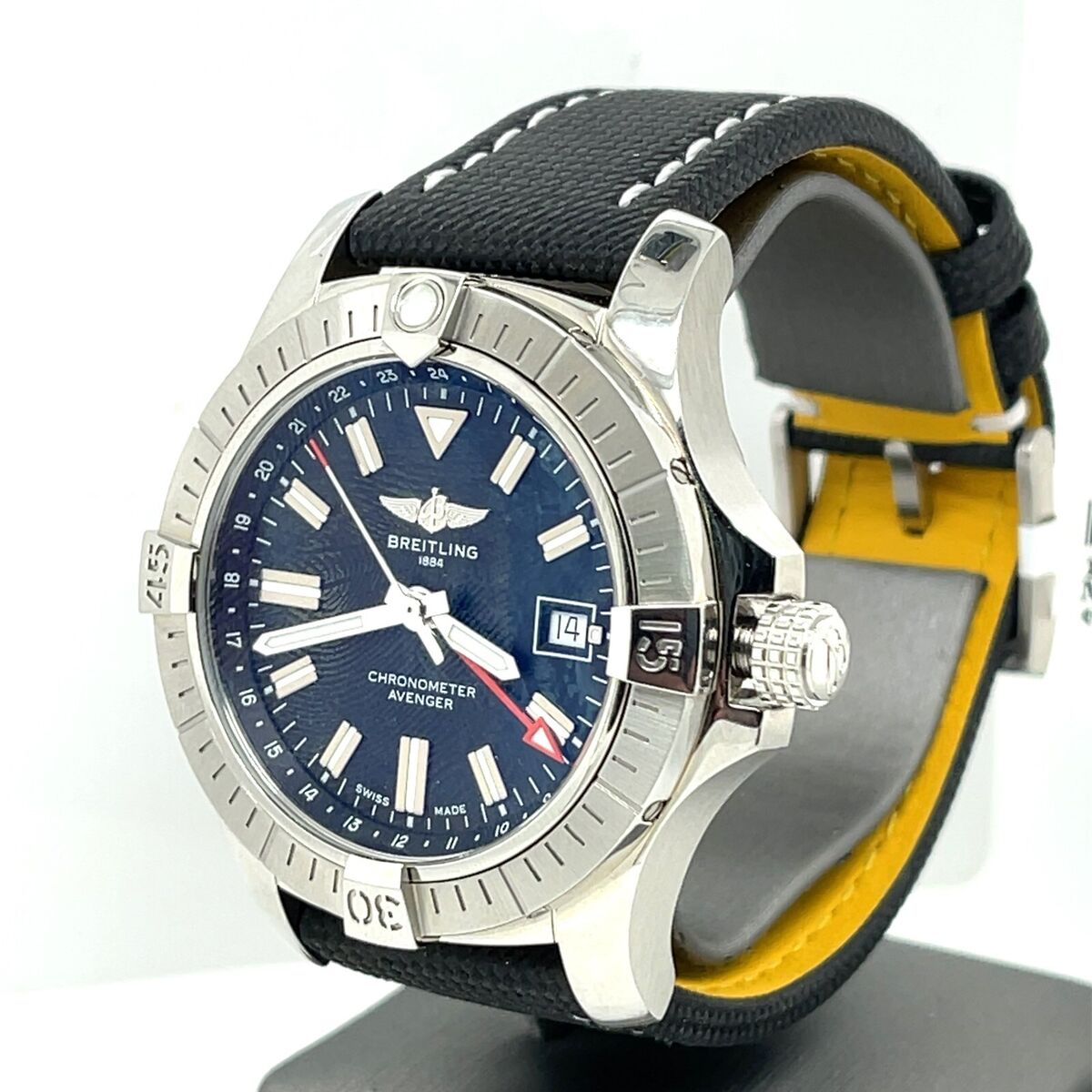  Shop Authentic Breitling Avenger Automatic GMT 43 Black Dial Black Nylon Strap Watch for Men - A32397101B1X1 - Luxxuri