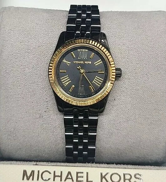  Shop Authentic Michael Kors Lexington Quartz Black Dial Black Steel Strap Watch for Women - MK3299 - Luxxuri