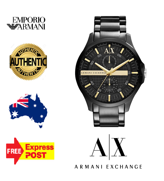  Shop Authentic Armani Exchange Hampton Chronograph Black Dial Black Steel Strap Watch For Men - AX2121 - Luxxuri