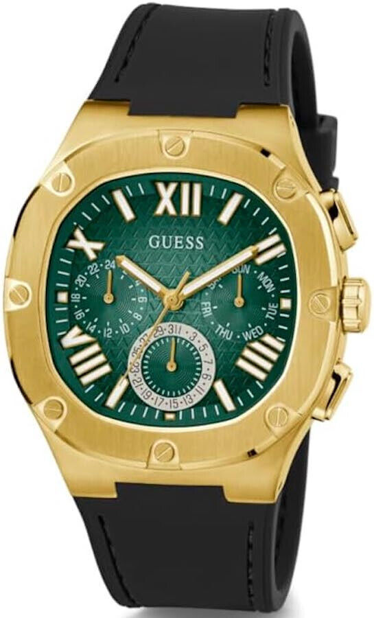  Shop Authentic Guess Headliner Multifunction Green Dial Black Silicone Strap Watch For Men - GW0571G3 - Luxxuri