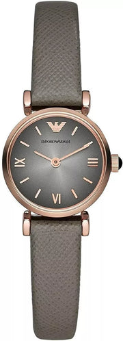  Shop Authentic Emporio Armani Gianni T Bar Quartz Gray Dial Gray Leather Strap Watch For Women - AR1727 - Luxxuri
