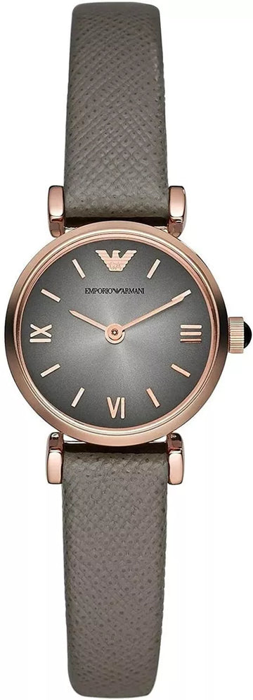  Shop Authentic Emporio Armani Gianni T Bar Quartz Gray Dial Gray Leather Strap Watch For Women - AR1727 - Luxxuri