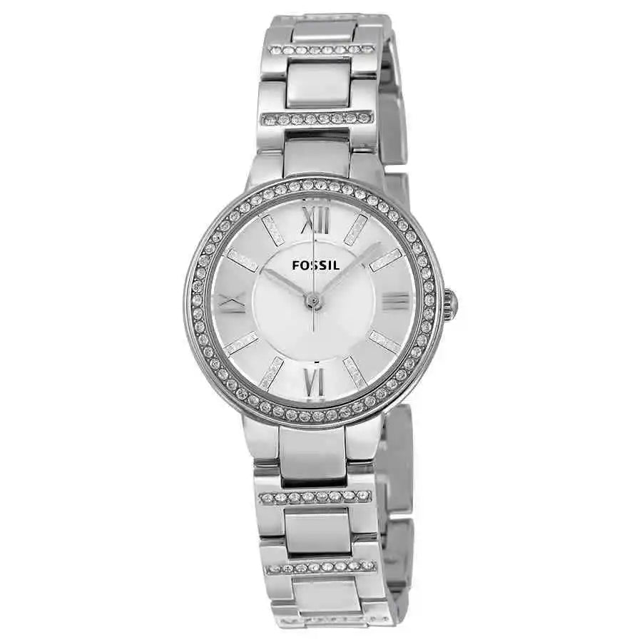  Shop Authentic Fossil Virginia Silver Dial Silver Steel Strap Watch for Women - ES3282 - Luxxuri