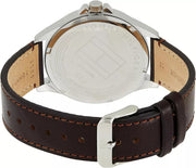  Shop Authentic Tommy Hilfiger Shawn Multifunction Grey Dial Brown Leather Strap Watch for Men - 1791615 - Luxxuri