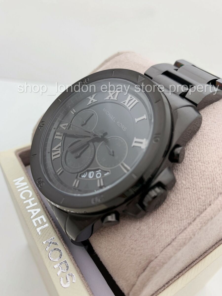  Shop Authentic Michael Kors Brecken Chronograph Black Dial Black Steel Strap Watch For Men - MK8482 - Luxxuri