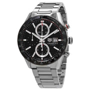  Shop Authentic Tag Heuer Carrera Automatic Chronograph Black Dial Silver Steel Strap Watch for Men - CBM2110.BA0651 - Luxxuri