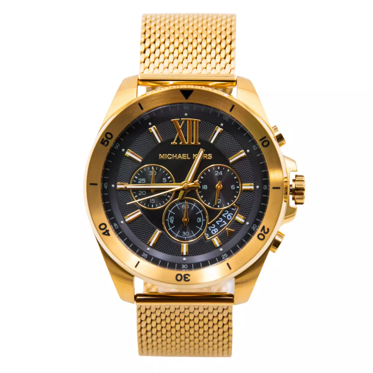  Shop Authentic Michael Kors Brecken Chronograph Black Dial Gold Mesh Strap Watch For Men - MK8867 - Luxxuri