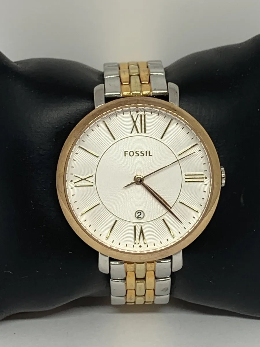  Shop Authentic Fossil Jacqueline White Dial Two Tone Steel Strap Watch for Women - ES3844 - Luxxuri