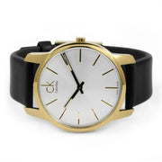  Shop Authentic Calvin Klein City Silver Dial Black Leather Strap Watch for Men - K2G21520 - Luxxuri