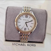  Shop Authentic Michael Kors Mindy Three Hand White Dial Two Tone Steel Strap Watch For Women - MK7084 - Luxxuri
