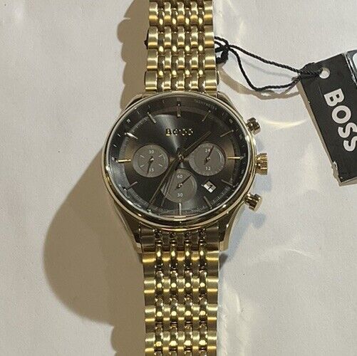  Shop Authentic Hugo Boss Gregor Chronograph Brown Dial Gold Steel Strap Watch For Men - 1514051 - Luxxuri