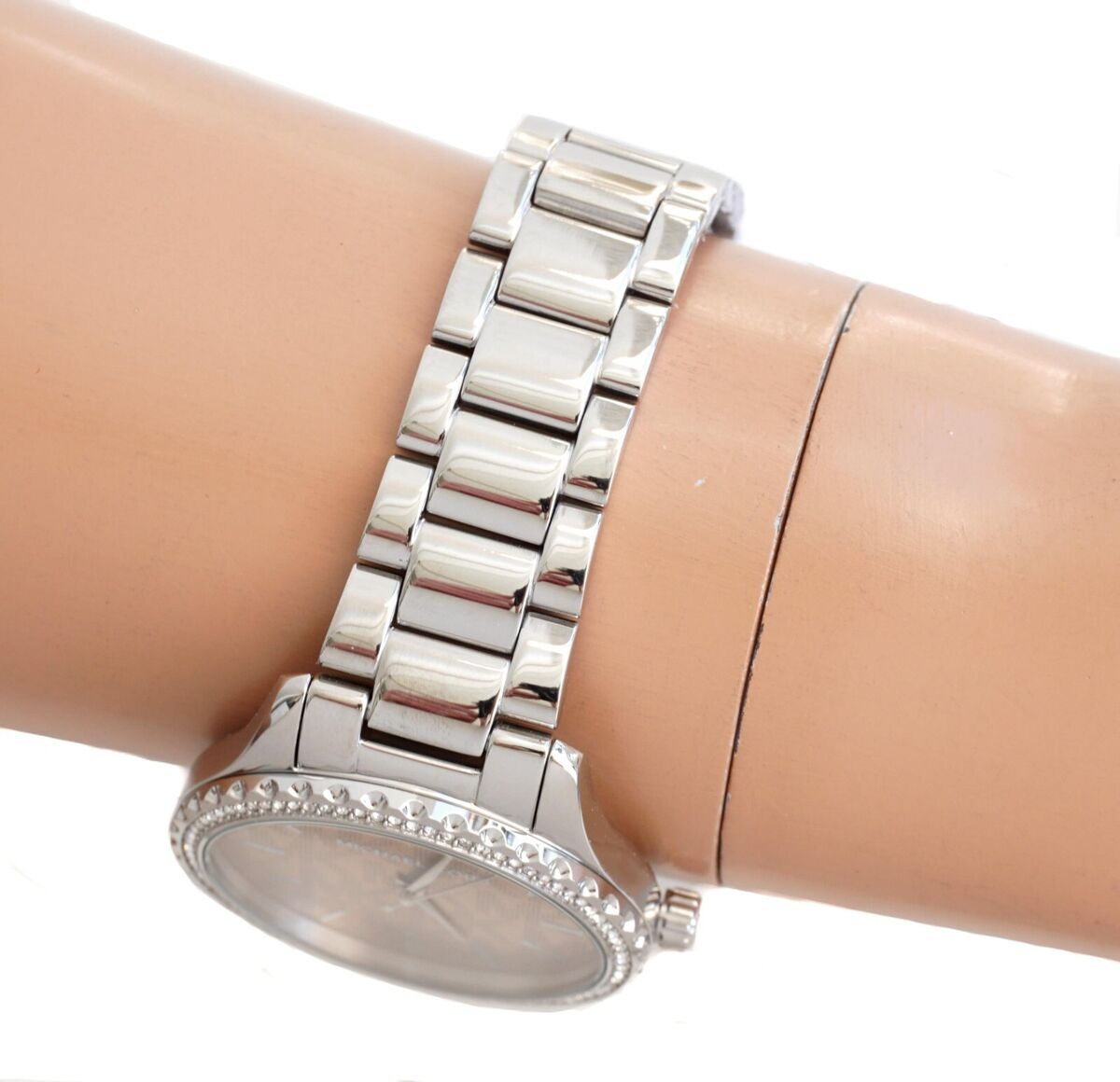  Shop Authentic Michael Kors Layton Three Hand Pink Dial Silver Steel Strap Watch For Women - MK7298 - Luxxuri