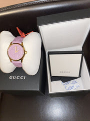  Shop Authentic Gucci G Timeless Quartz Lilac Dial Lilac Leather Strap Watch For Women - YA1264098 - Luxxuri