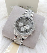  Shop Authentic Michael Kors Layton Chronograph Silver Dial Silver Steel Strap Watch For Women - MK6976 - Luxxuri