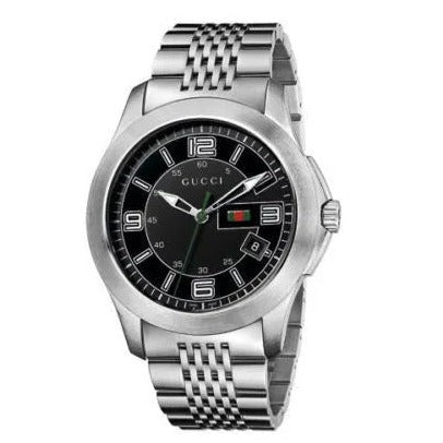  Shop Authentic Gucci G Timeless Black Dial Silver Steel Strap Watch For Men - YA126201 - Luxxuri