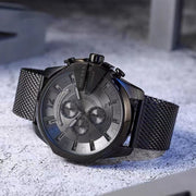  Shop Authentic Diesel Mega Chief Chronograph Black Dial Black Steel Strap Watch For Men - DZ4527 - Luxxuri