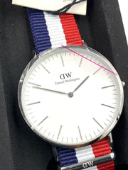  Shop Authentic Daniel Wellington Classic Cambridge White Dial Two Tone Nylon Strap Watch For Men - DW00100017 - Luxxuri