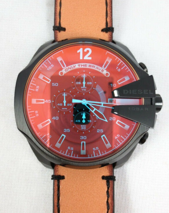  Shop Authentic Diesel Mega Chief Chronograph Copper Dial Brown Leather Strap Watch For Men - DZ4476 - Luxxuri