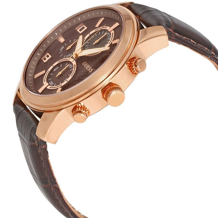  Shop Authentic Guess Exec Chronograph Brown Dial Brown Leather Strap Watch For Men - W0076G4 - Luxxuri