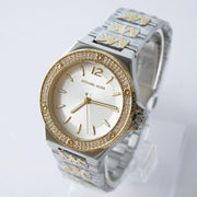  Shop Authentic Michael Kors Lennox Three Hand Silver Dial Two Tone Steel Strap Watch For Women - MK7338 - Luxxuri