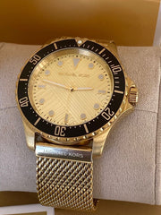  Shop Authentic Michael Kors Everest Chronograph Gold Dial Gold Mesh Strap Watch For Men - MK9083 - Luxxuri
