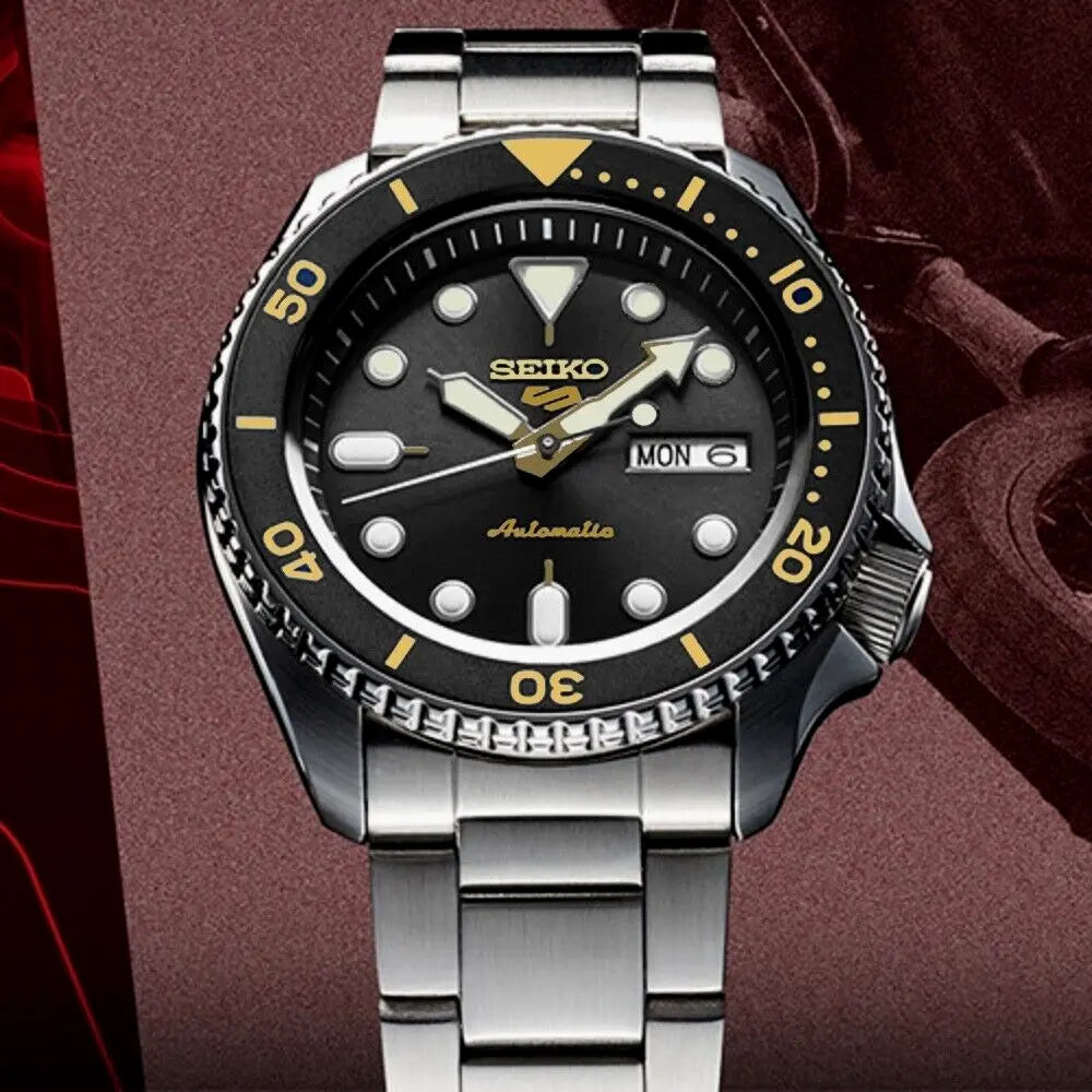  Shop Authentic Seiko 5 Sports Automatic Black Dial Silver Steel Strap Watch For Men - SRPD57K1 - Luxxuri
