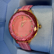  Shop Authentic Swarovski Octea Nova Pink Dial Pink Leather Strap Watch for Women - 5650030 - Luxxuri