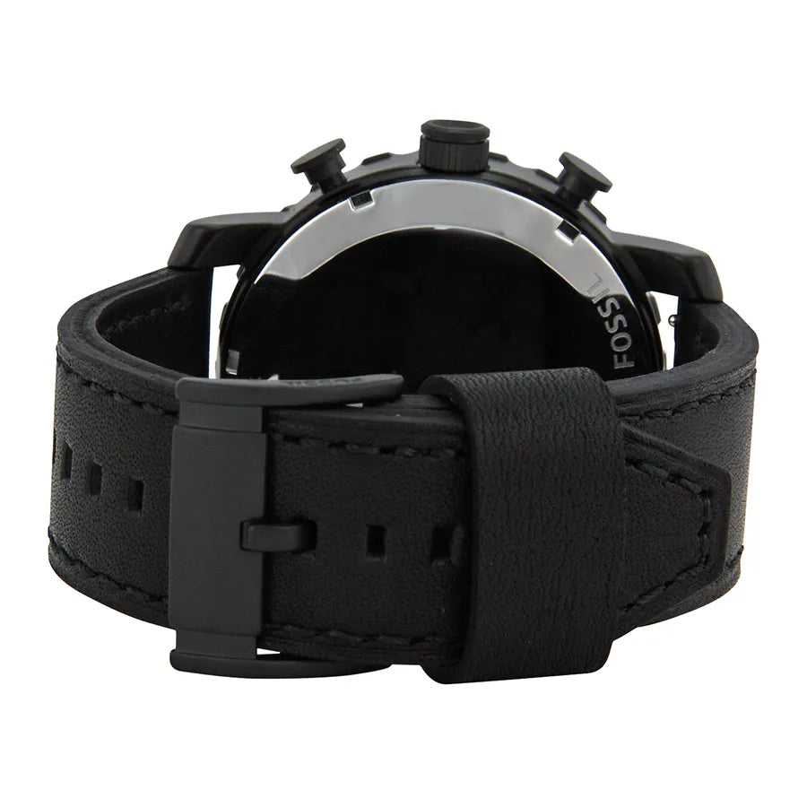  Shop Authentic Fossil Nate Chronograph Black Dial Black Leather Strap Watch for Men - JR1354 - Luxxuri