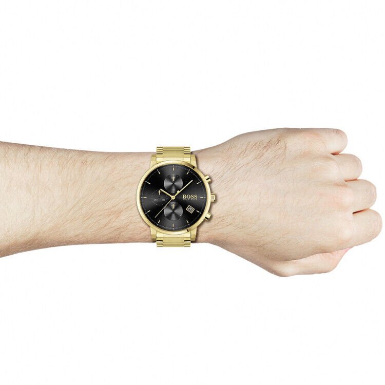  Shop Authentic Hugo Boss Integrity Chronograph Grey Dial Gold Steel Strap Watch for Men - 1513781 - Luxxuri