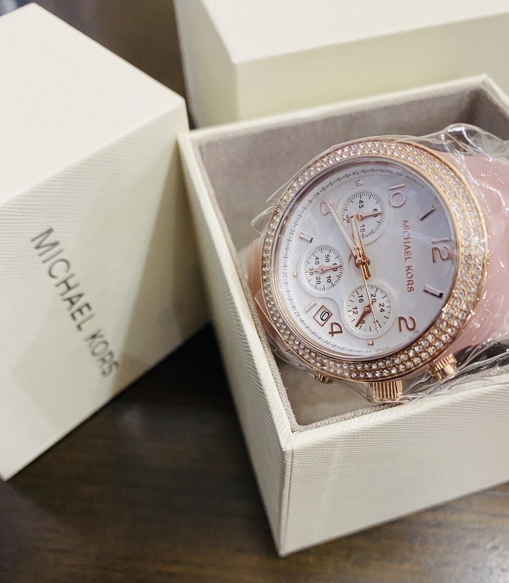  Shop Authentic Michael Kors Runway Chronograph White Dial Pink Steel Strap Watch for Women - MK7424 - Luxxuri