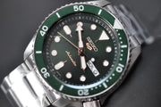  Shop Authentic Seiko 5 Sports Automatic Analog Green Dial Silver Steel Strap Watch For Men - SRPD63K1 - Luxxuri