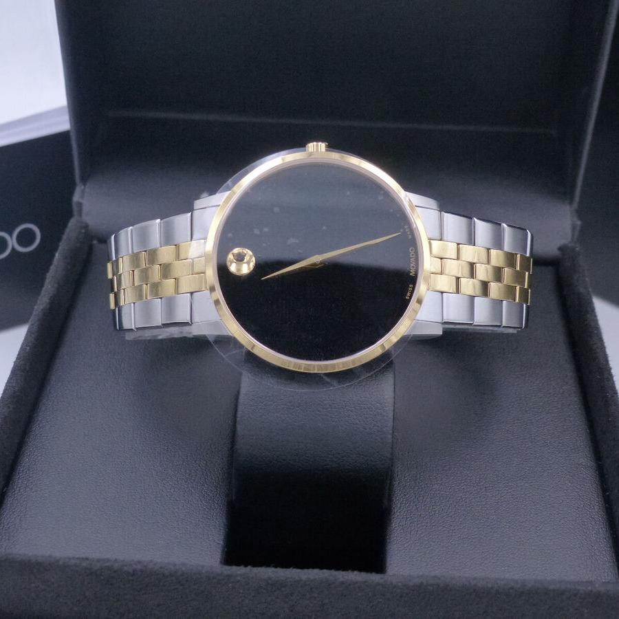  Shop Authentic Movado Museum Classic Black Dial Two Tone Steel Strap Watch for Men - 0607200 - Luxxuri