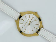  Shop Authentic Michael Kors Slim Runway White Dial White Leather Strap Watch For Women - MK2273 - Luxxuri
