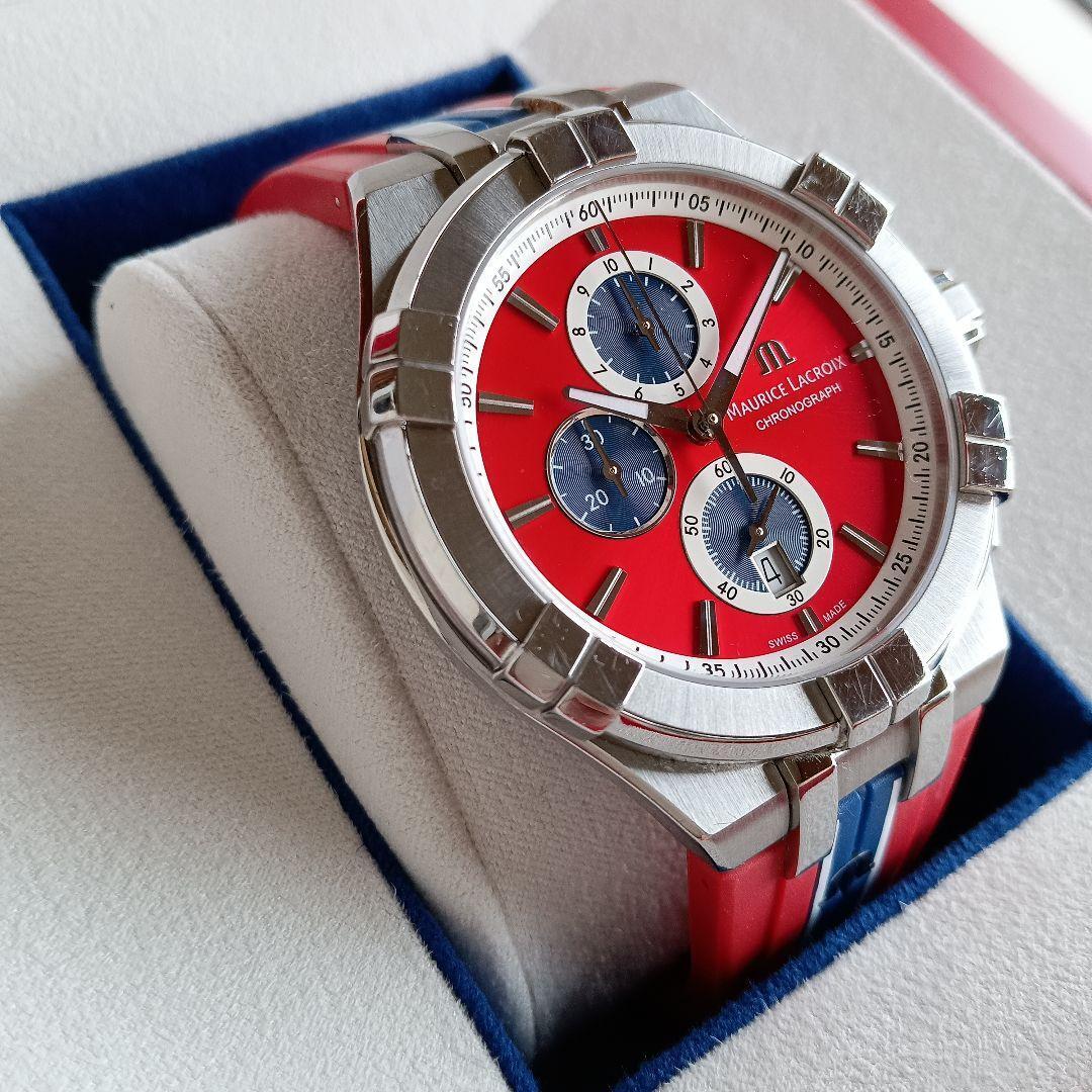  Shop Authentic Maurice Lacroix Aikon Beach Volley Vikings Limited Edition Red Dial Red Rubber Strap Watch for Men - AI1018-SS001-530-6 - Luxxuri