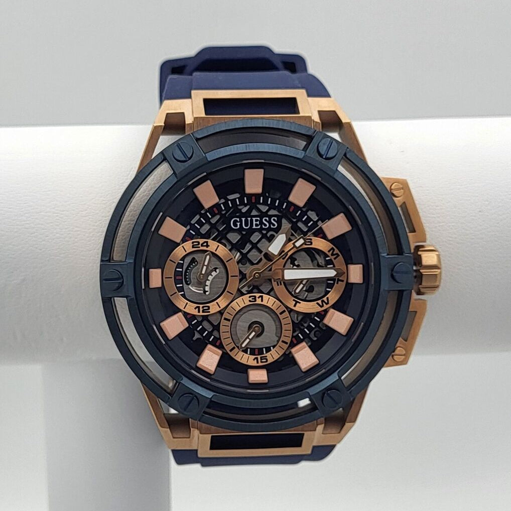  Shop Authentic Guess Matrix Multifunction Blue Dial Blue Rubber Strap Watch for Men - GW0423G4 - Luxxuri