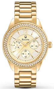  Shop Authentic Bulova Multi Function Gold Dial Gold Steel Strap Watch for Women - 97N102 - Luxxuri