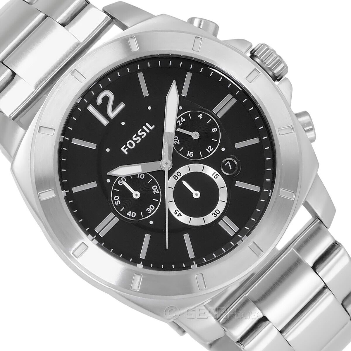  Shop Authentic Fossil Machine Chronograph Black Dial Silver Steel Strap Watch for Men - FS4776 - Luxxuri