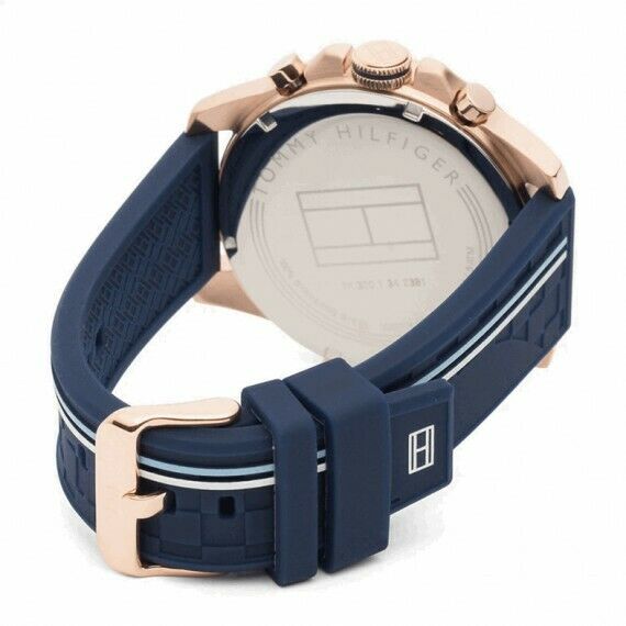  Shop Authentic Tommy Hilfiger Decker Multifunction Blue Dial Blue Rubber Strap Watch for Men - 1791474 - Luxxuri