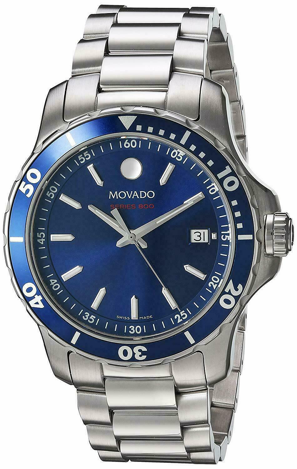 Shop Authentic Movado Series 800 Blue Dial Silver Steel Strap Watch For Men - 2600137 - Luxxuri