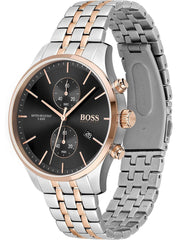  Shop Authentic Hugo Boss Associate Chronograph Black Dial Two Tone Steel Strap Watch for Men - 1513840 - Luxxuri
