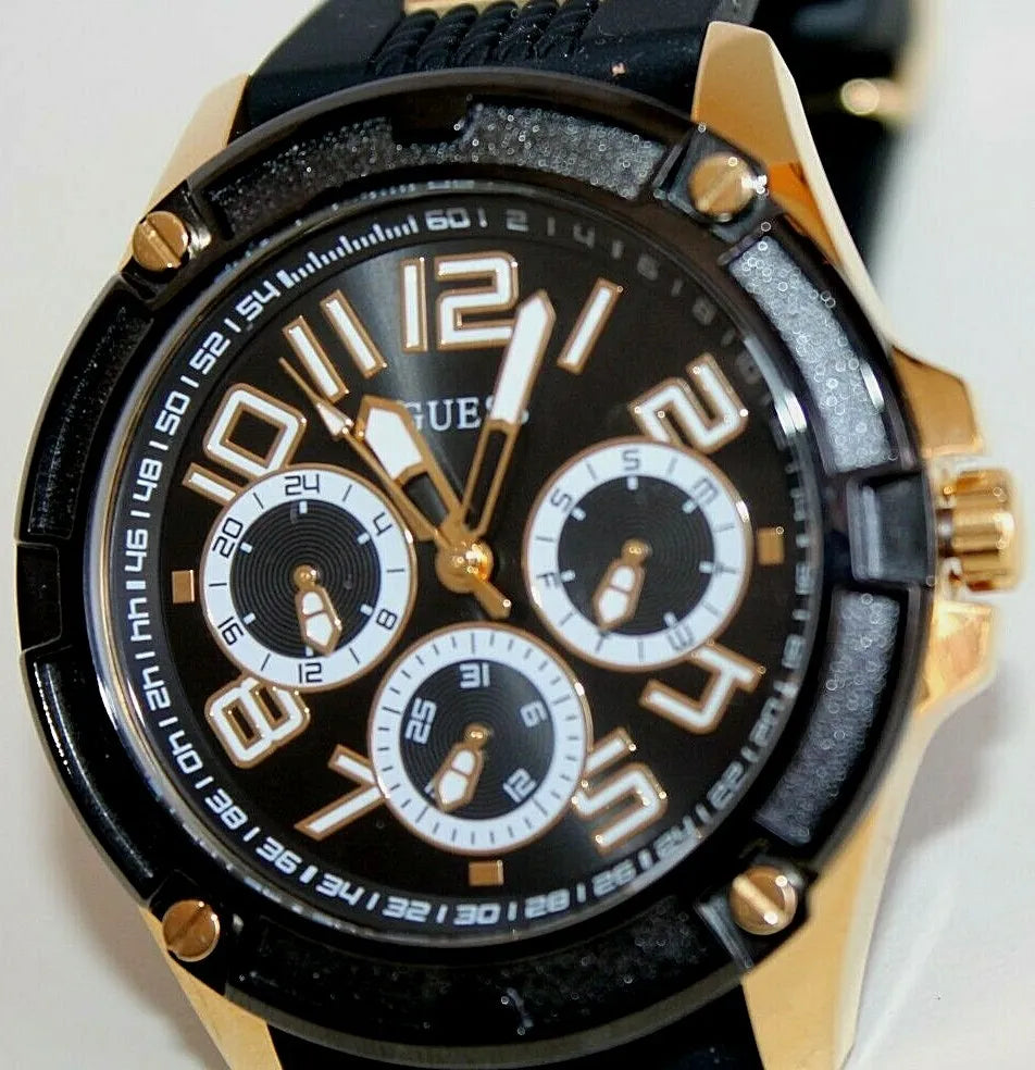  Shop Authentic Guess Delta Black Dial Black Rubber Strap Watch for Men - GW0051G2 - Luxxuri