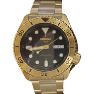 Shop Authentic Seiko 5 Sports Automatic Black Dial Gold Steel Strap Watch For Men - SRPK18 - Luxxuri