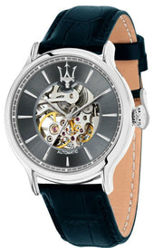  Shop Authentic Maserati Epoca Automatic Skeleton Dial Black Leather Strap Watch For Men - R8821118002 - Luxxuri