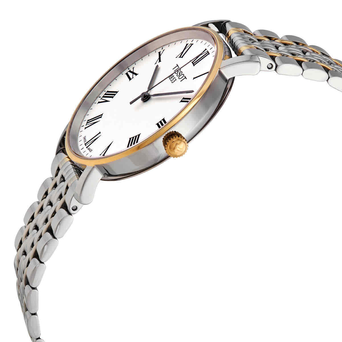  Shop Authentic Tissot Everytime Medium White Dial Two Tone Mesh Bracelet Watch For Men - T109.410.22.033.00 - Luxxuri