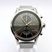  Shop Authentic Hugo Boss Jet Chronograph Grey Dial Silver Mesh Bracelet Watch for Men - 1513440 - Luxxuri