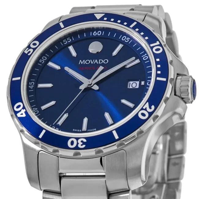  Shop Authentic Movado Series 800 Blue Dial Silver Steel Strap Watch For Men - 2600137 - Luxxuri